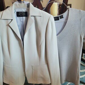 Dana Buchman light blue silk jacket and sweater.  Sz 4P and S